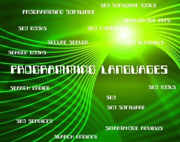 Programming Languages Represents Software Development And Foreig — Stock Photo, Image