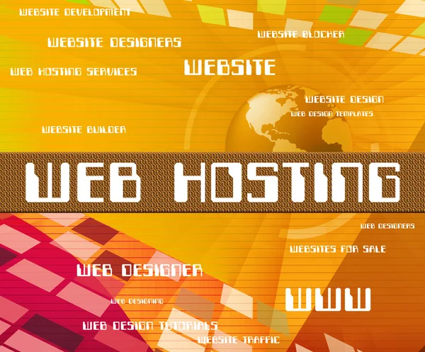 Web Hosting Indicates Searching Www And Online — Stock Photo, Image