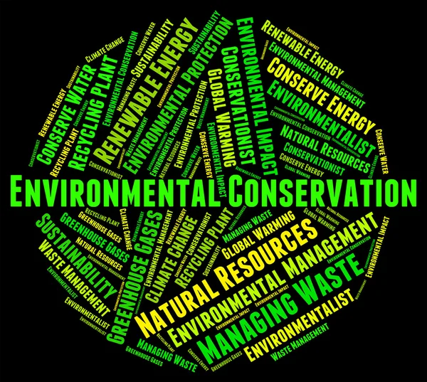 La conservation de l'environnement indique la préservation durable et — Photo