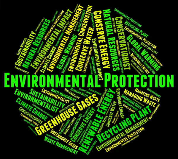 Környezetvédelmi eszközök menteni megőrzése és szó — Stock Fotó