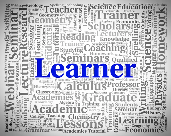 Learner Word Indica Educare Sviluppo e Formazione — Foto Stock