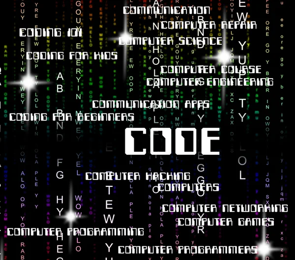 Parola di codice indica programmi e software di programma — Foto Stock