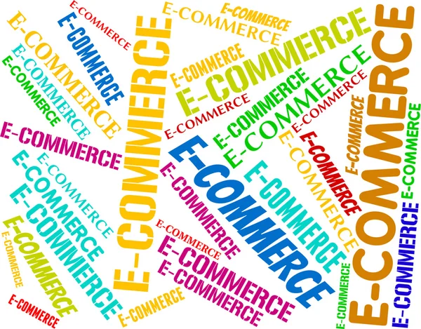 E-commerce Word rappresenta business online e Biz — Foto Stock
