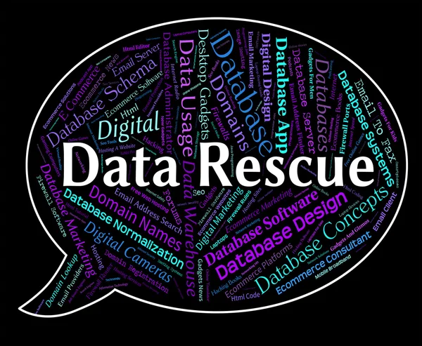 Data Rescue visar in gratis och byte — Stockfoto