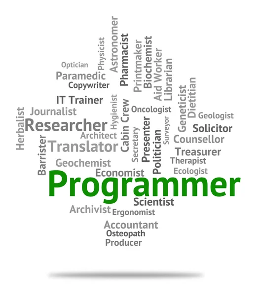 Programmer Job Shows Recruitment Jobs And Hiring — Stock Photo, Image