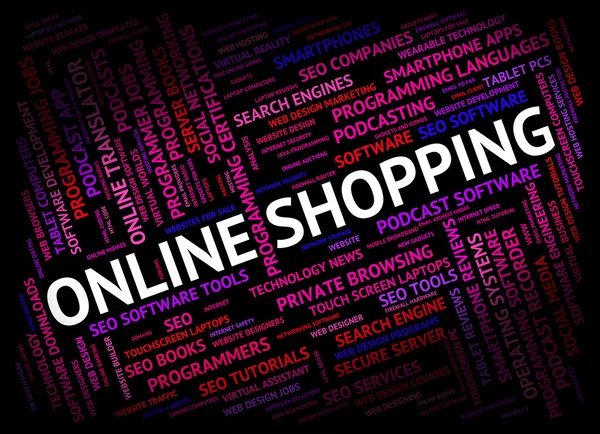 Online Shopping Shows World Wide Web And Commerce — Stock Photo, Image