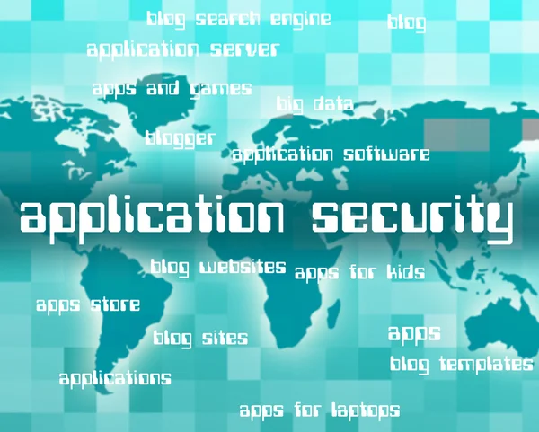 Application Security Represents Secured Restricted And Forbidden — Stock Photo, Image