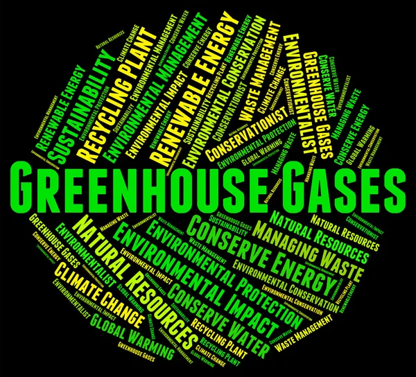 Greenhouse Gases Represents Global Warming And Emission — Stock Photo, Image