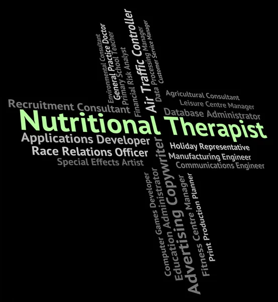 Táplálkozási terapeuta képviseli munka foglalkozások és terapeuták — Stock Fotó