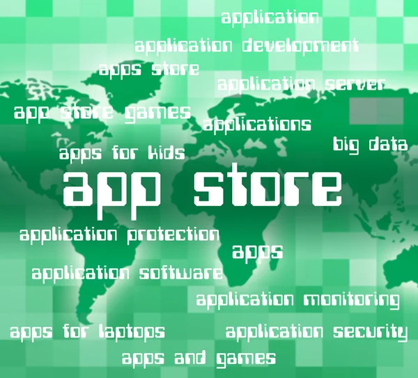 App Store reprezentuje sprzedaży detalicznej i aplikacji — Zdjęcie stockowe