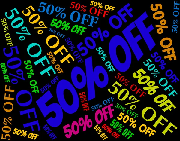 Fifty Percent Off Represents Promo Promotion And Discount — Stock Photo, Image