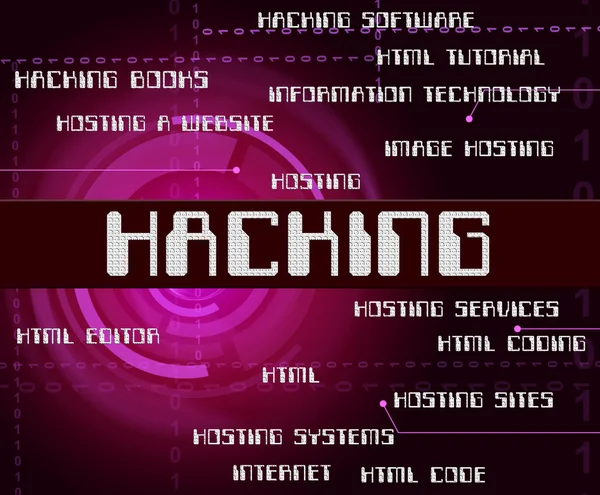 Hacking Word Represents Crime Malware And Security — Stock Photo, Image