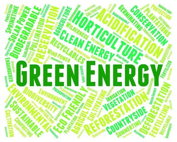 Energia verde indica Eco amigável e eco-friendly — Fotografia de Stock