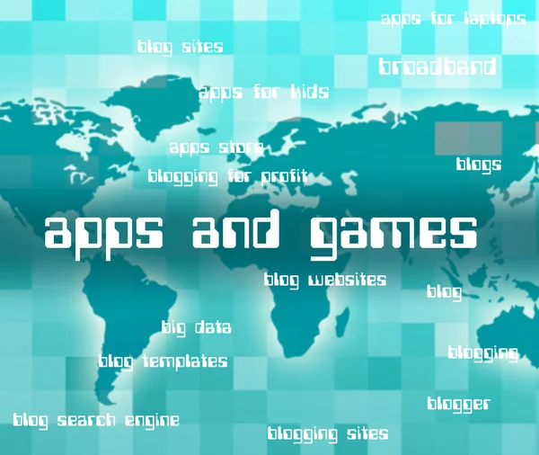Aplicativos e jogos Representa tempo de jogo e texto — Fotografia de Stock