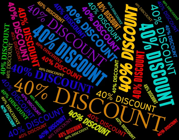 Forty Percent Discount Shows Retail Save And Offers — Stock Photo, Image