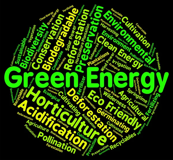 Green Energy Represents Earth Friendly And Eco — Stock Photo, Image