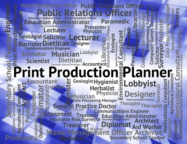 Planejador de Produção de Impressão Representa Produções e Caree — Fotografia de Stock