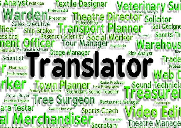 Traducteur emplois montre traducteurs déchiffreur et profession — Photo