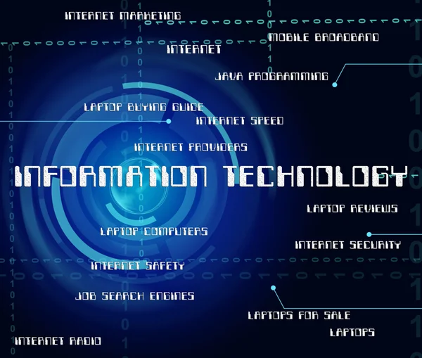 La tecnología de la información muestra la comunicación de Internet y la informática — Foto de Stock