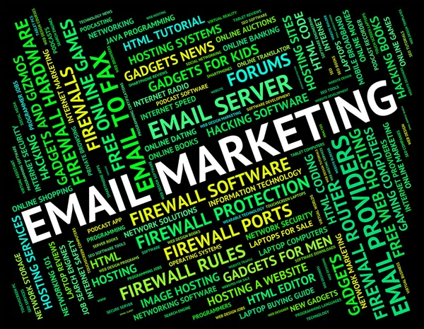 Email Marketing Indica Enviar Mensagem e Publicidade — Fotografia de Stock