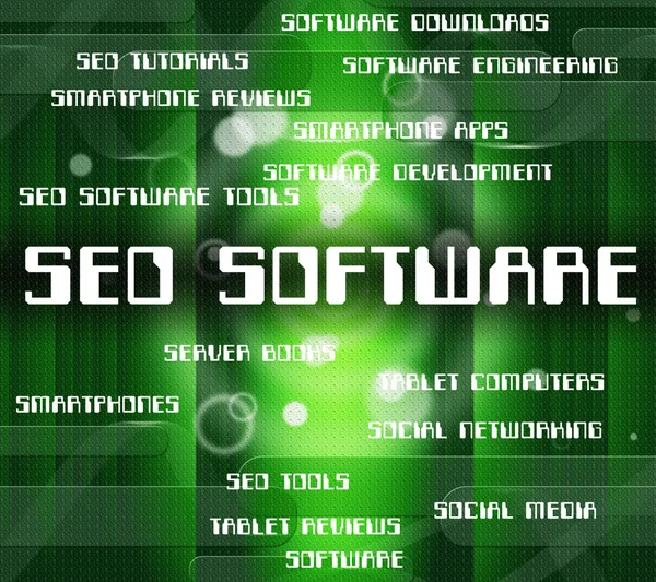 Seo Software Means Freeware Online And Program — Stock Photo, Image