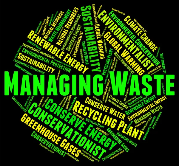 Waste Management Indicates Get Rid And Collection — Stock Photo
