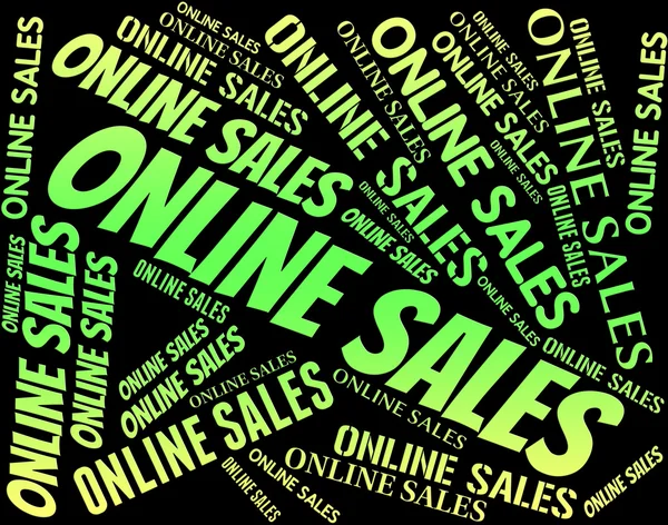 Online Sales Shows World Wide Web And Bargain — Stock Photo, Image