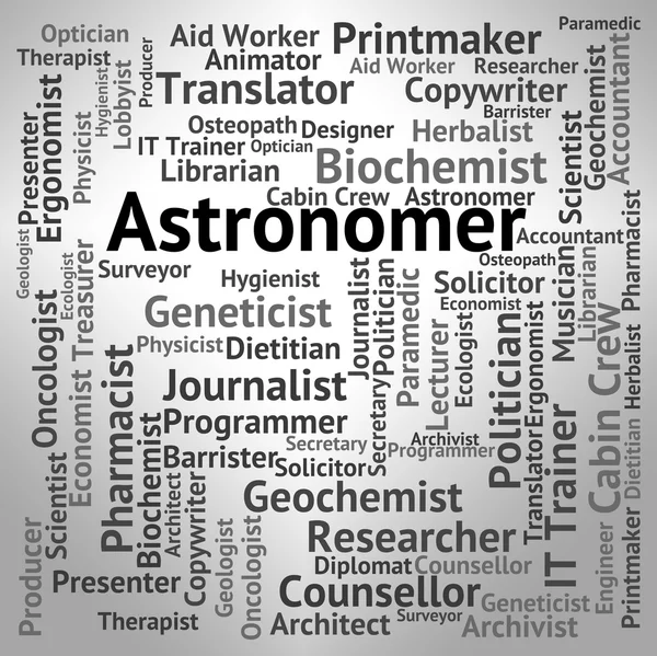 Astronomer Job Shows Star Gazer And Astronomers — Stock Photo, Image