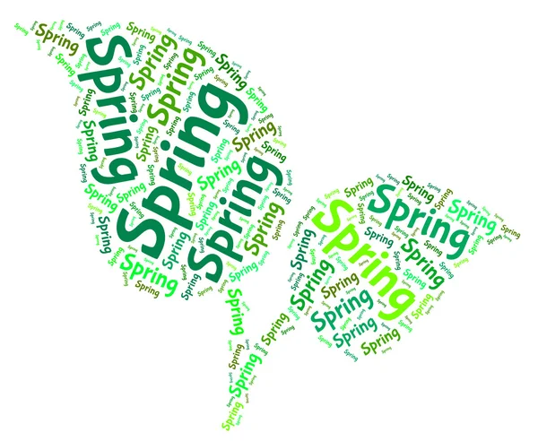 Spring Word Indicates Warmth Words And Text — Stock Photo, Image