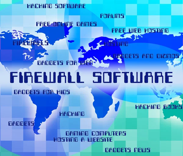 Firewall Software significa que no hay acceso y aplicación —  Fotos de Stock