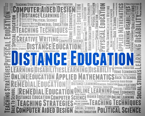 Distance Education Words Means Educating College And Train — Stock Photo, Image