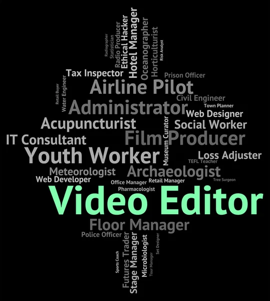 Video-Editor bedeutet Film und Schnitt — Stockfoto