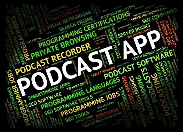 Podcast App Shows Broadcasts Broadcast And Download — Stock Photo, Image