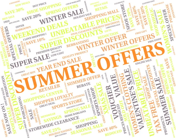 Summer Offers Represents Hot Weather And Bargain — Stock Photo, Image