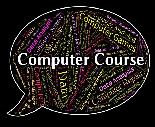 Computer Course Shows Communication Schedules And Pc — Stock Photo, Image