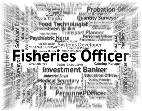 Oficial de Pesca Representa Carrera Pesquera y Trabajo — Foto de Stock