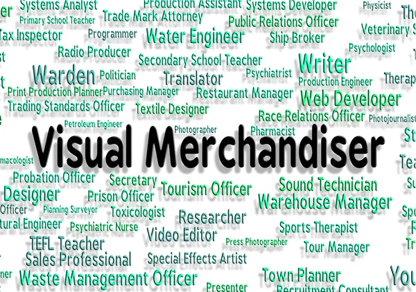 Visual Merchandiser Means Job Position And Hire — Stock Photo, Image