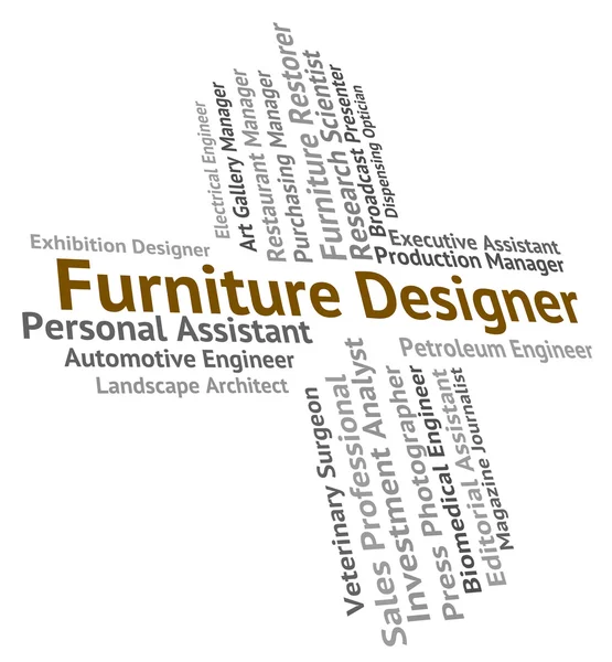 Furniture Designer Represents Words Hire And Employee — Stock Photo, Image