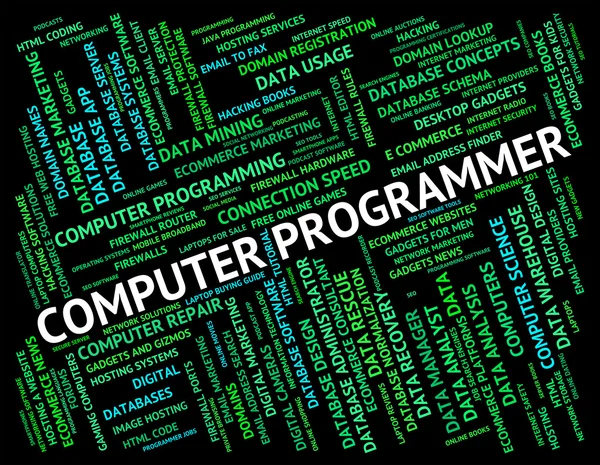 Computer Programmer Represents Software Engineer and Communicati — стоковое фото