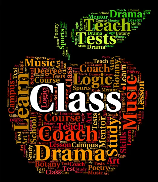 Class Word Indicates Classrooms Text And Education — Stock Photo, Image