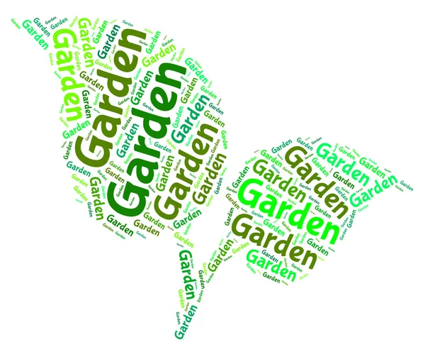 Garden Word Represents Words Outside And Lawns — Stock Photo, Image