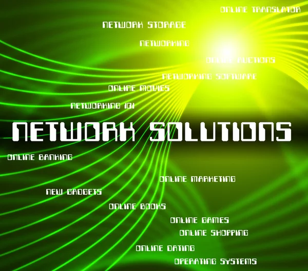 Netwerk oplossingen vertegenwoordigt Global Communications en communicatie — Stockfoto