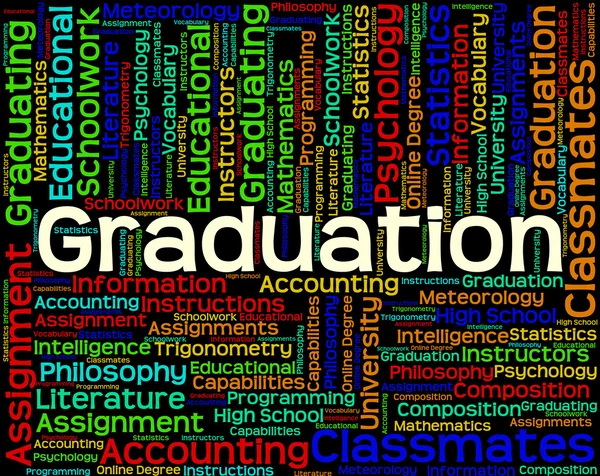 卒業の言葉を示しています大学院資格と資格 — ストック写真
