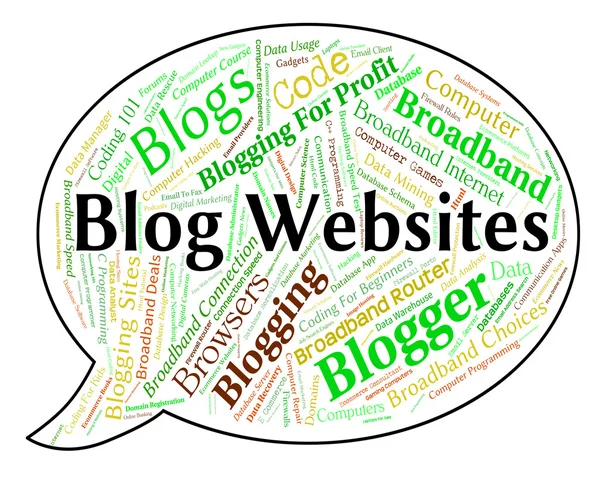 Blog Sites Web indique le texte Internet et les domaines — Photo