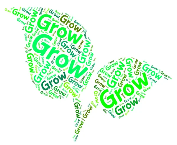 Crescer palavras significa semear cultivar e texto — Fotografia de Stock