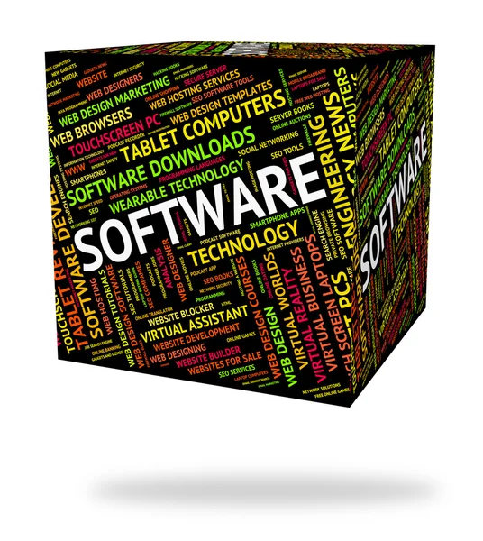 Software Word Means Computers Words and Shareware — стоковое фото