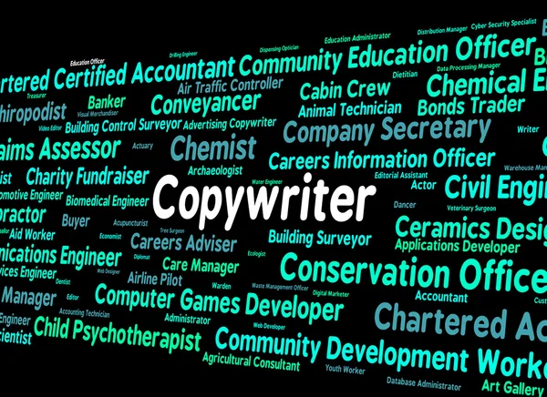 Copywriter Job Indica Emprego Copywriters e Recrutamento — Fotografia de Stock