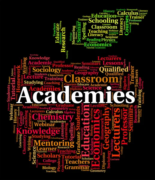 Academies Word Shows Military Academy And College — Stock Photo, Image