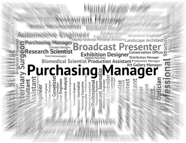 Purchasing Manager Indicates Words Occupations And Recruitment — Stock Photo, Image