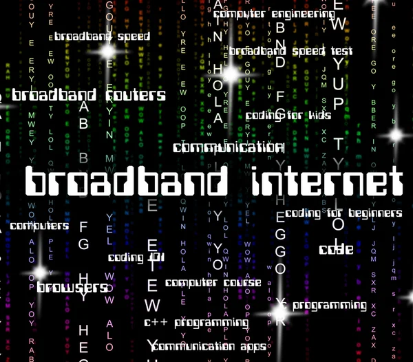 Broadband Internet Represents World Wide Web And Computing — Stock Photo, Image